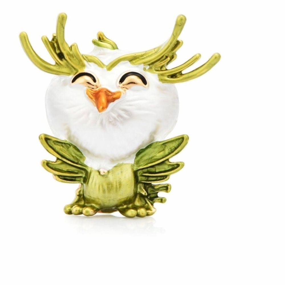 Smiling Little Owl Bird Brooches Women Metal 4-color Animal Party Casual Brooch